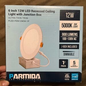 White LED Recessed Ceiling Light 900 Lumens Dimmable